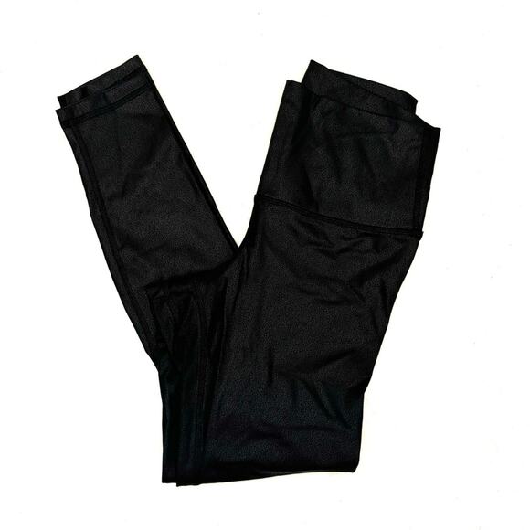 Faux Leather Black 3/4 Leggings Women's Size Medium - Picture 4 of 4